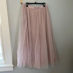 Pink Tulle full length skirt with pocket